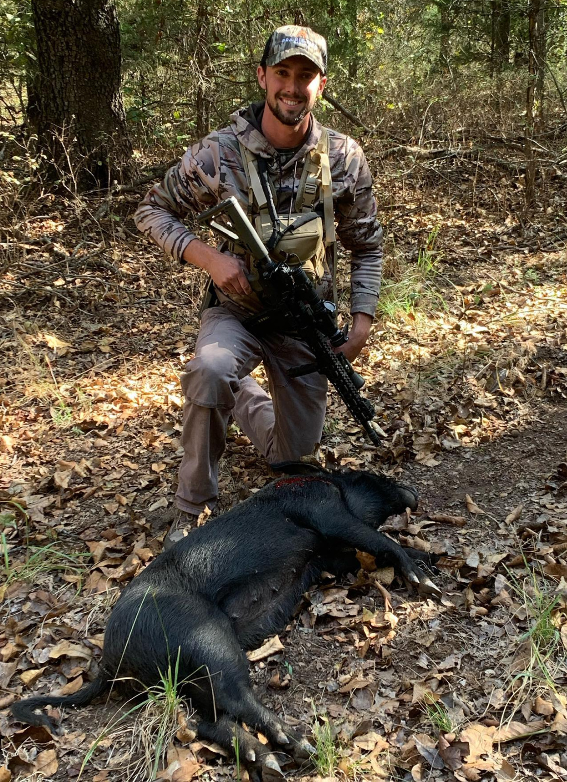 Hog hunt from stand in Bristow, Oklahoma